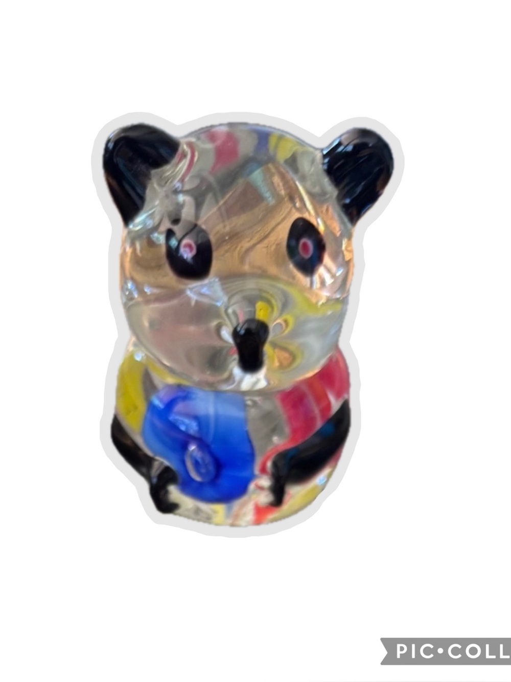 Colorful Glass Panda Figurine